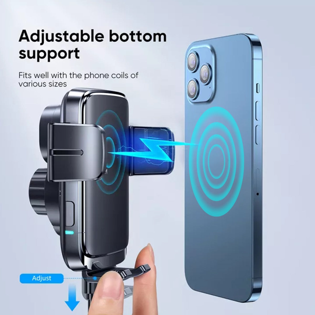 Rechargeable Auto-Clamping Car Phone Mount